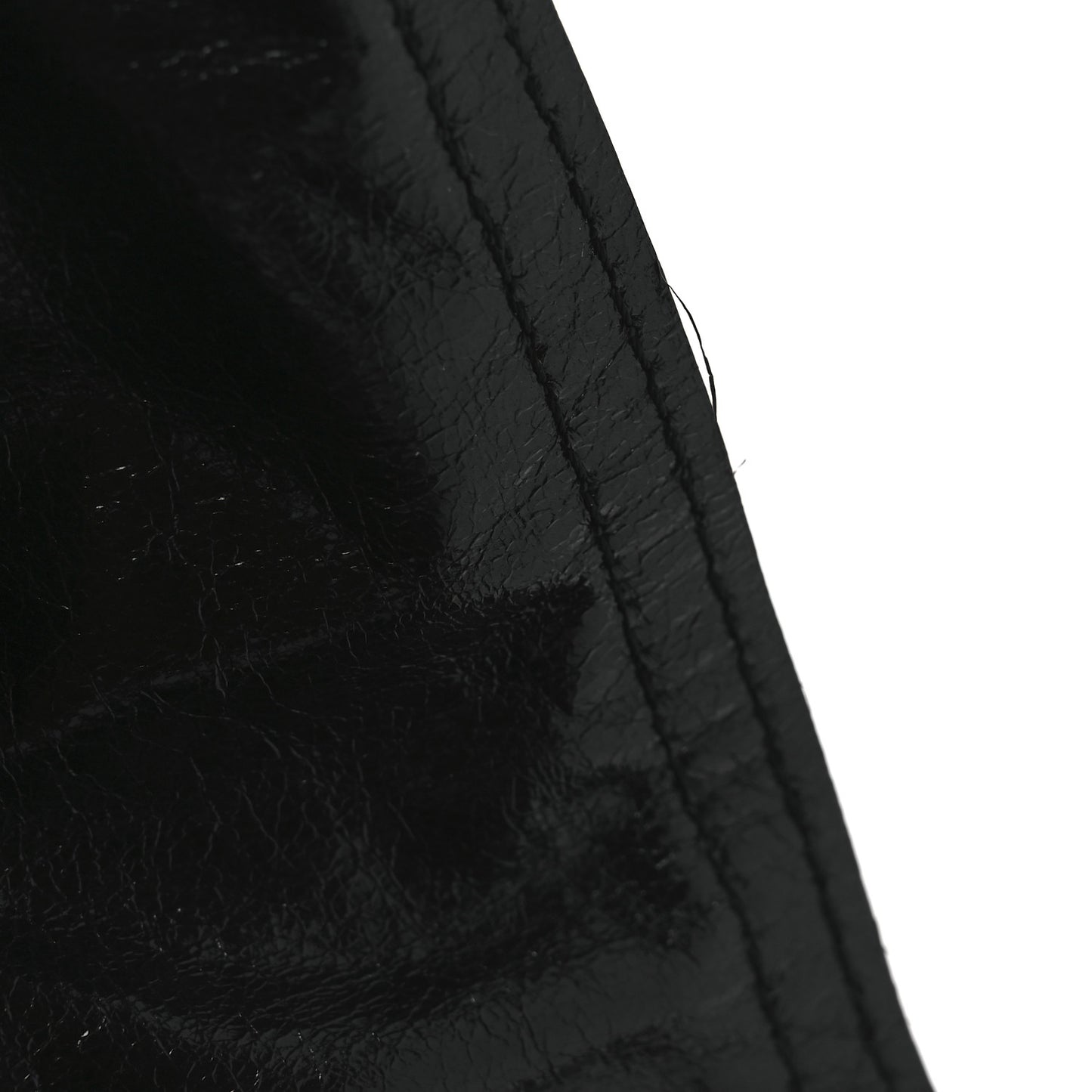 Crinkled Lambskin 135mm Saddle Belt S/M Black
