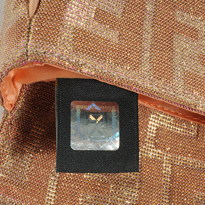 Fendi Metallic Lurex Zucca Wristlet Arancio 8 of 9
