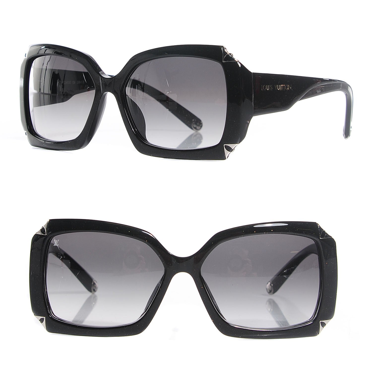 Louis Vuitton Acetate Hortensia Sunglasses Z0365W Black Glitter 1 of 5