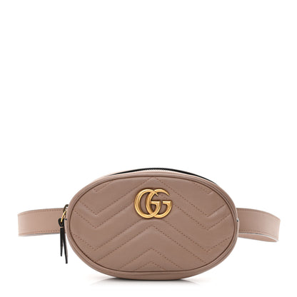 Gucci Calfskin Matelasse GG Marmont Belt Bag 95 38 Porcelain Rose 1 of 17