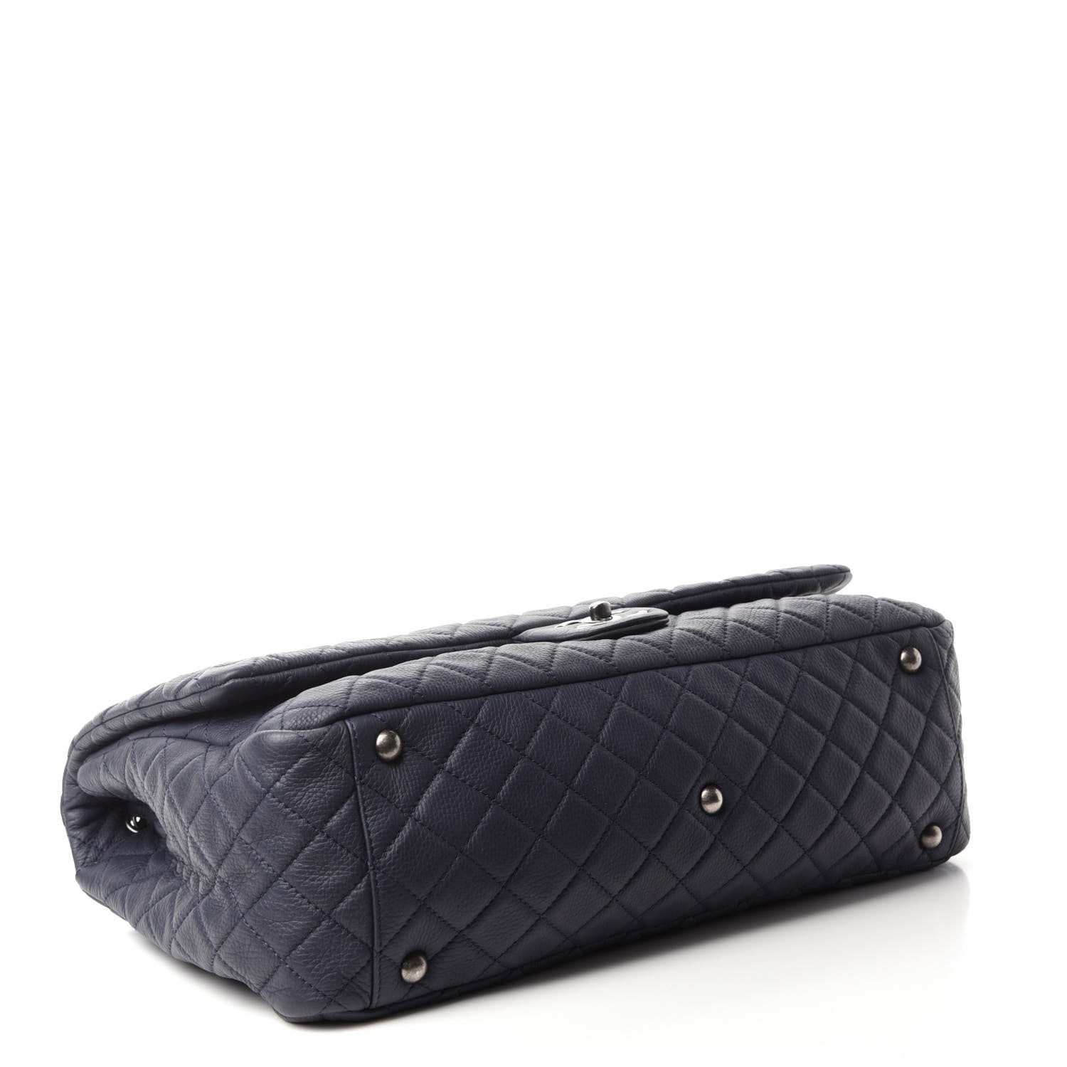 Chanel Calfskin Quilted XXL Travel Flap Bag Navy 4 of 10