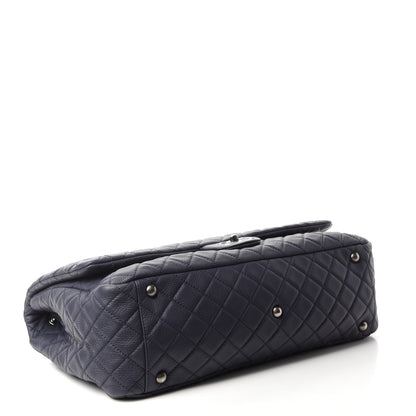 Chanel Calfskin Quilted XXL Travel Flap Bag Navy 4 of 10