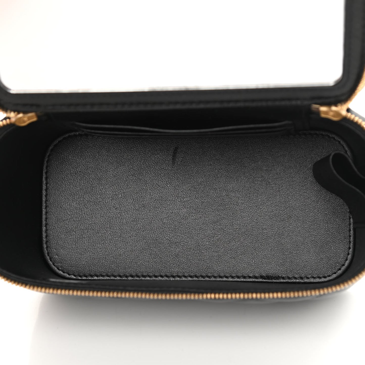 Lambskin Quilted Small Coco Vanity Case With Chain Black