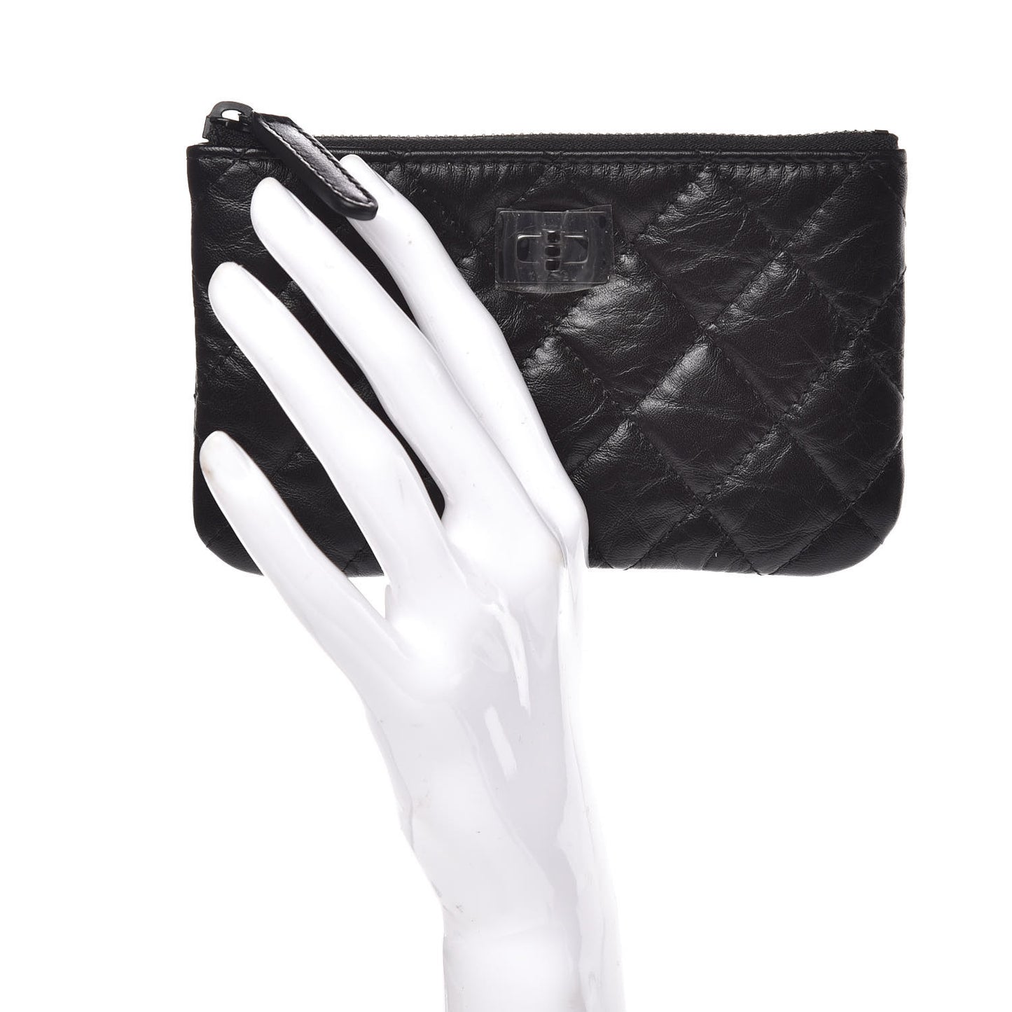 Aged Calfskin Quilted Small Reissue Cosmetic Case So Black
