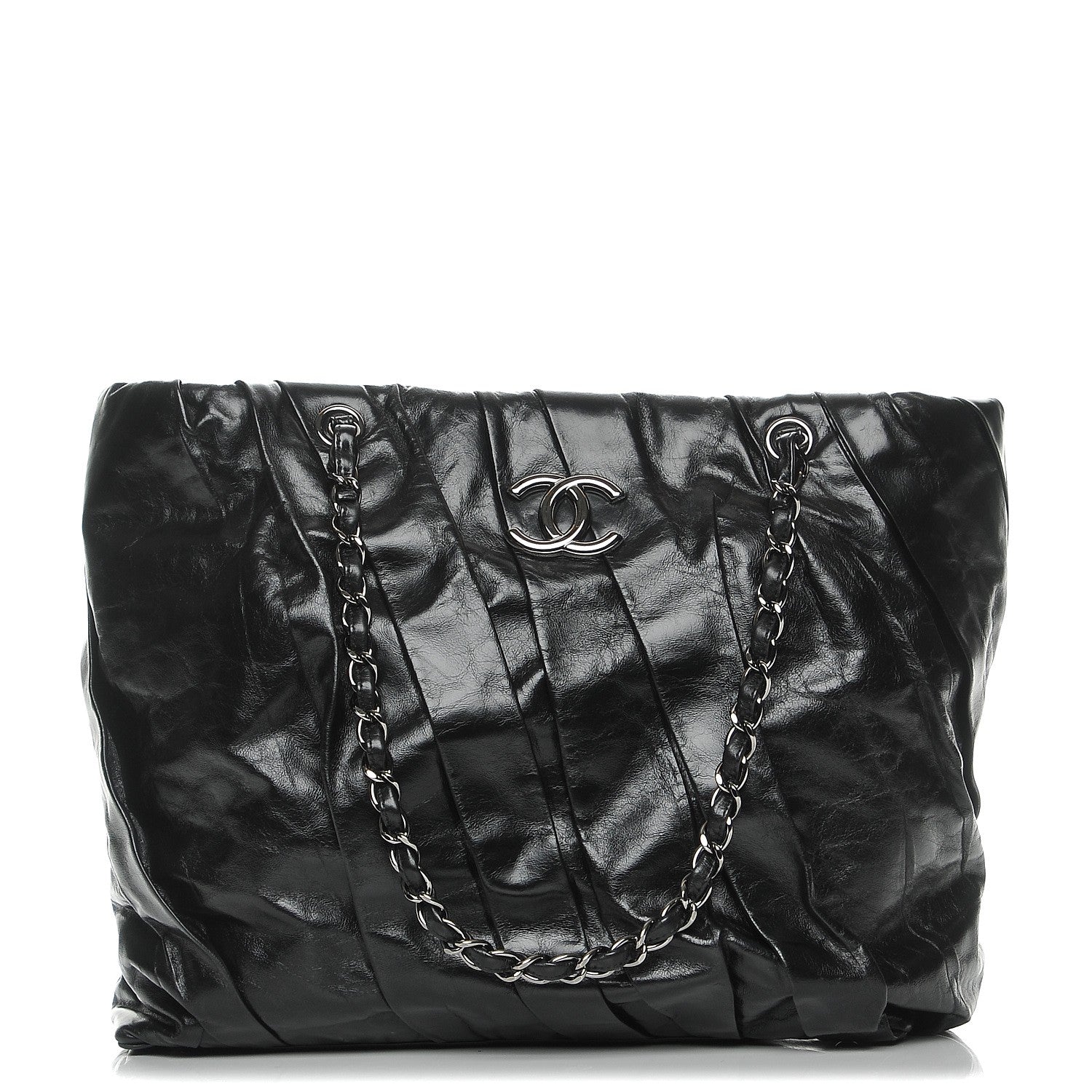 Chanel Glazed Calfskin Large Twisted Tote Black 1 of 10