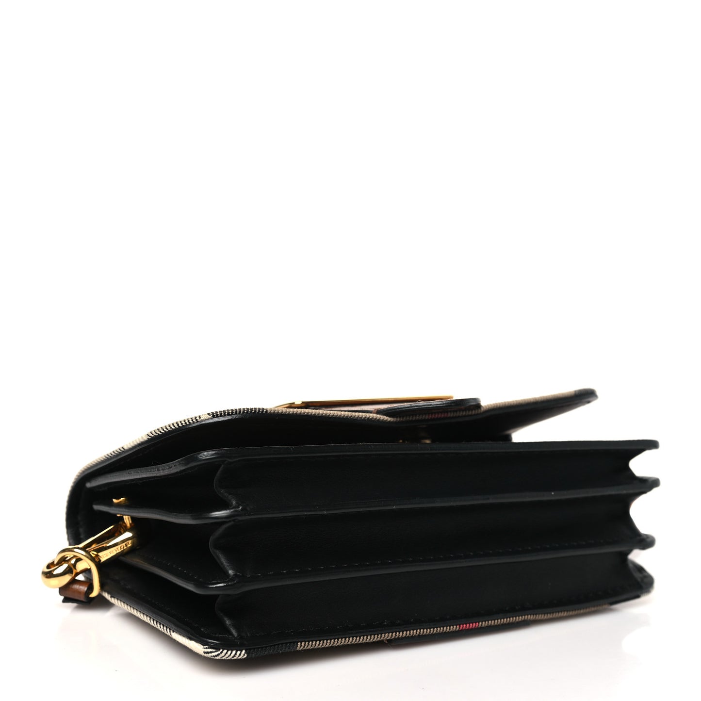 House Check Bridle Calfskin Small Madison Buckle Bag Tan