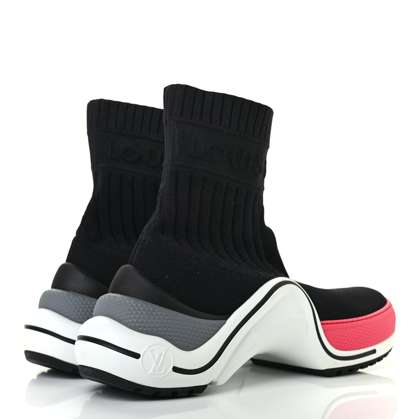 Stretch Textile LV Archlight Sneaker Boots 38 Fuchsia Black