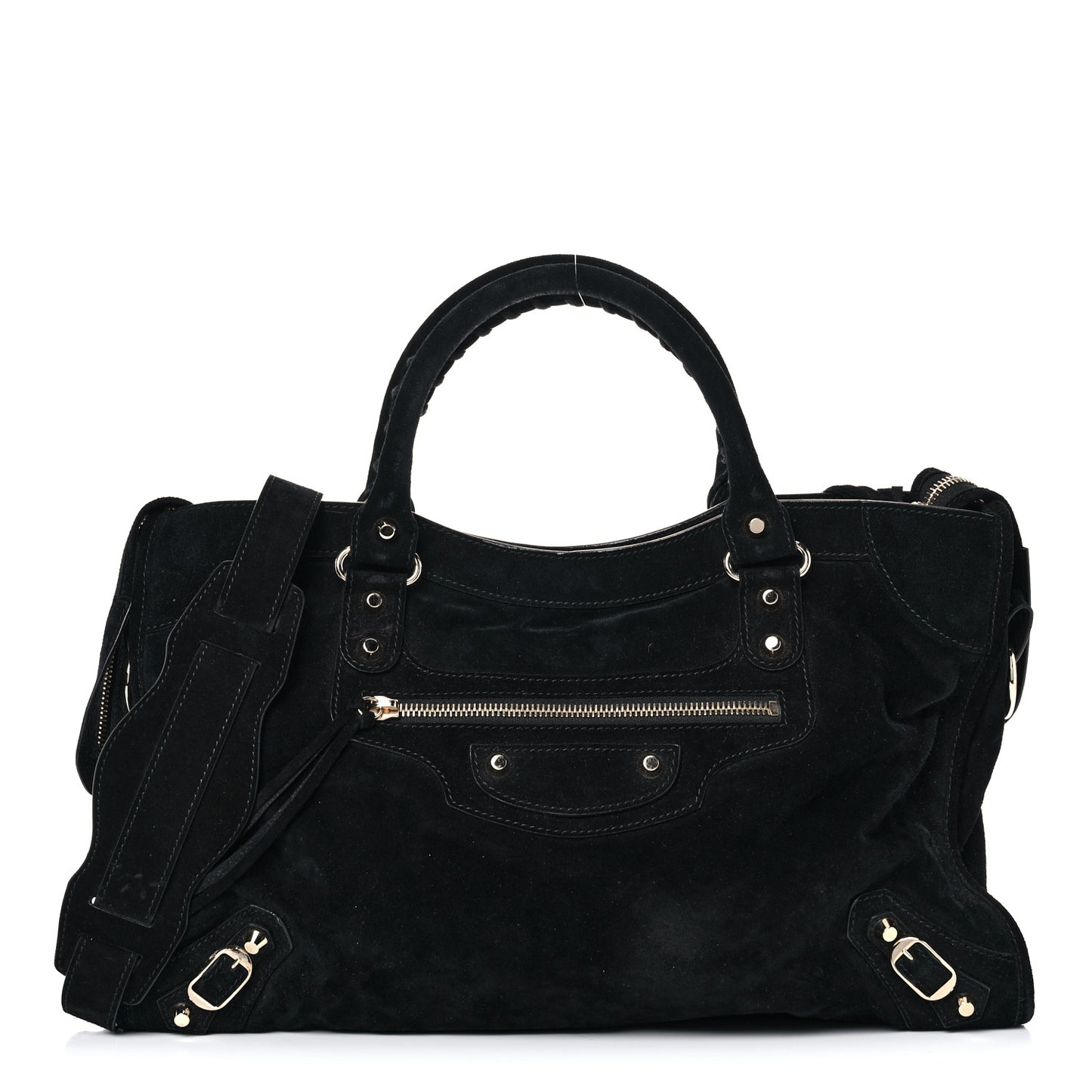 Baby Daim Suede Classic Gold Hardware City Black