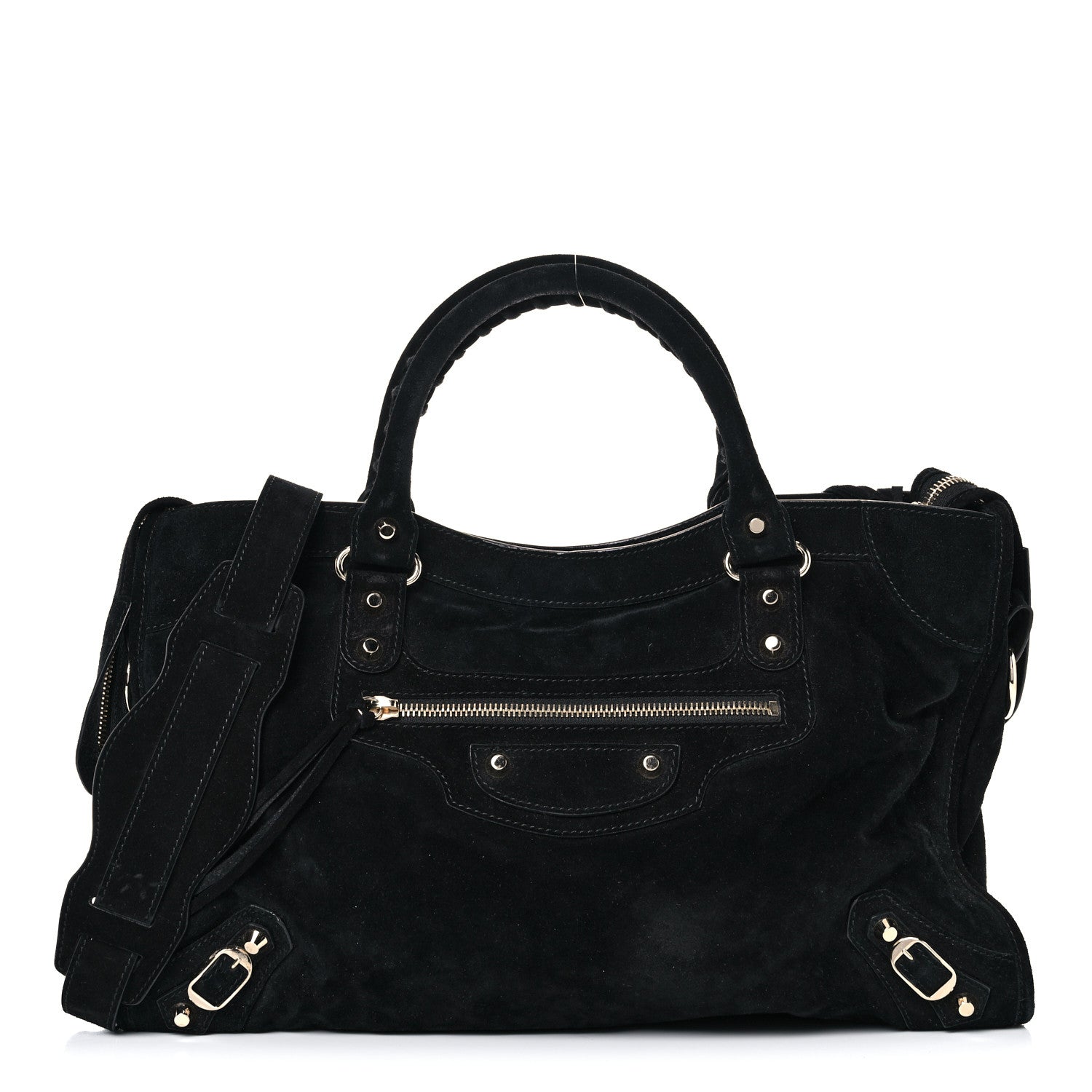 Balenciaga Baby Daim Suede Classic Gold Hardware City Black 1 of 18