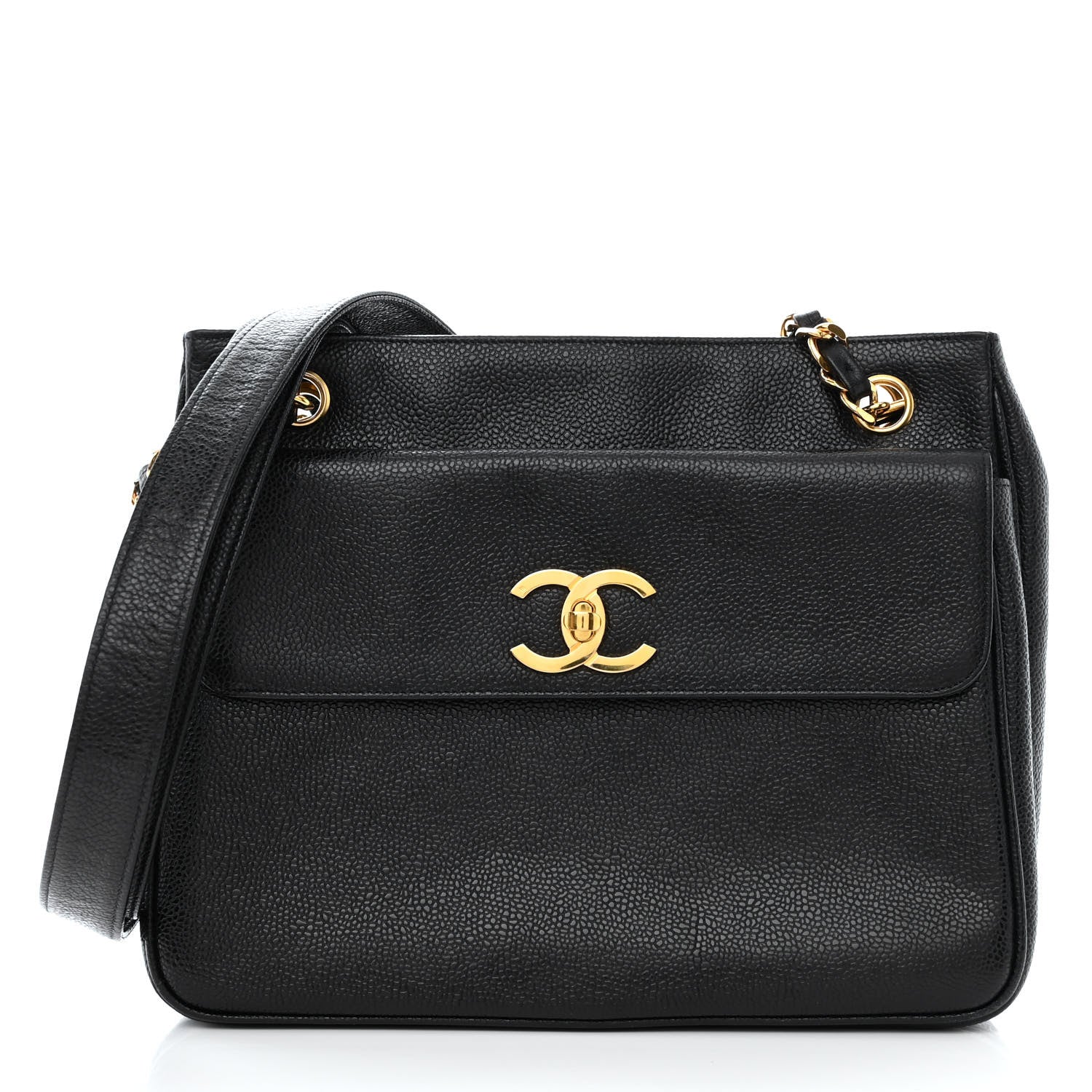 Chanel Caviar Flap Shoulder Bag Black 1 of 13