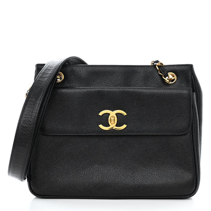 Chanel Caviar Flap Shoulder Bag Black 1 of 13