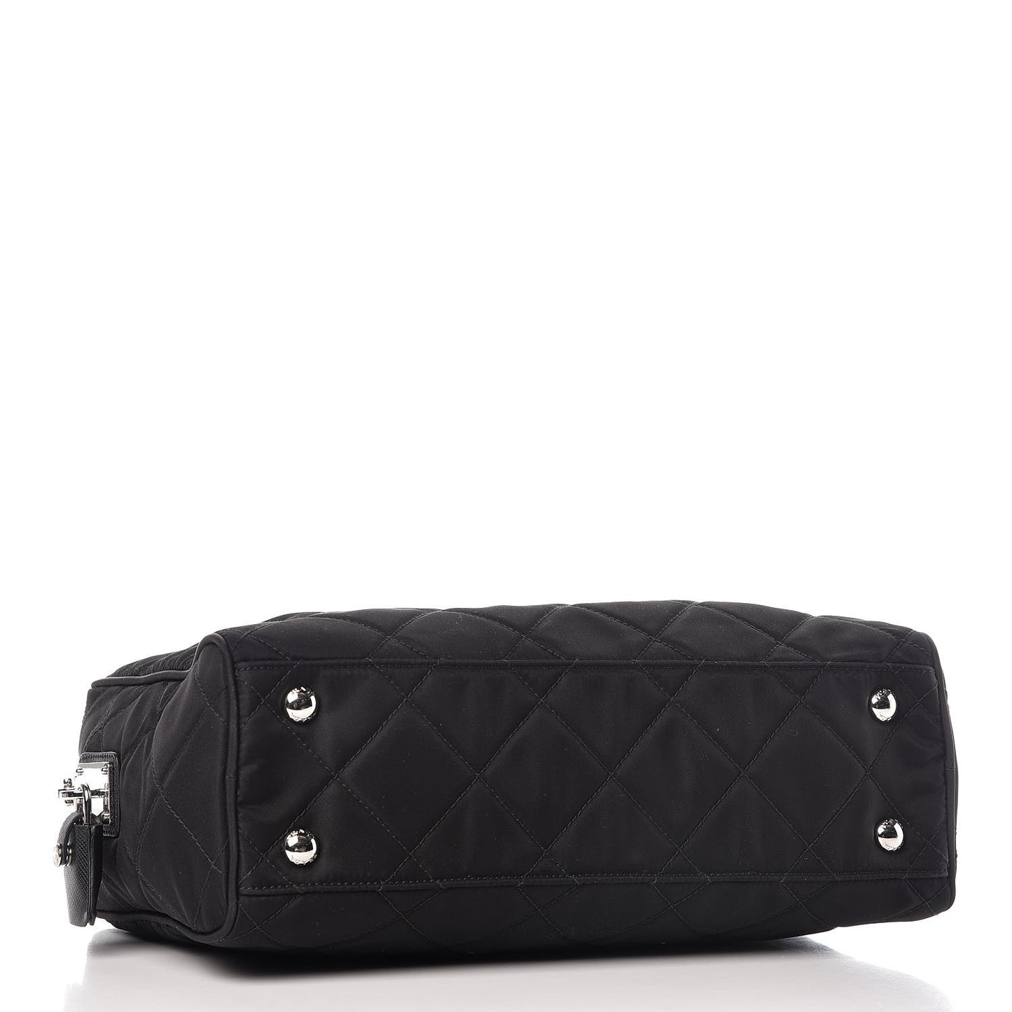 Nylon Tessuto Impuntu Quilted Shoulder Bag Black