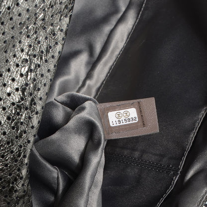 Chanel Metallic Crackled Calfskin Perforated Large Drill Flap Silver 8 of 8