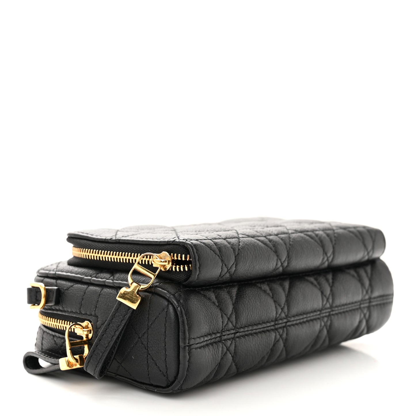 Supple Calfskin Caro Double Pouch Black