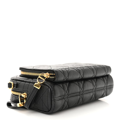 Christian Dior Supple Calfskin Caro Double Pouch Black 4 of 9