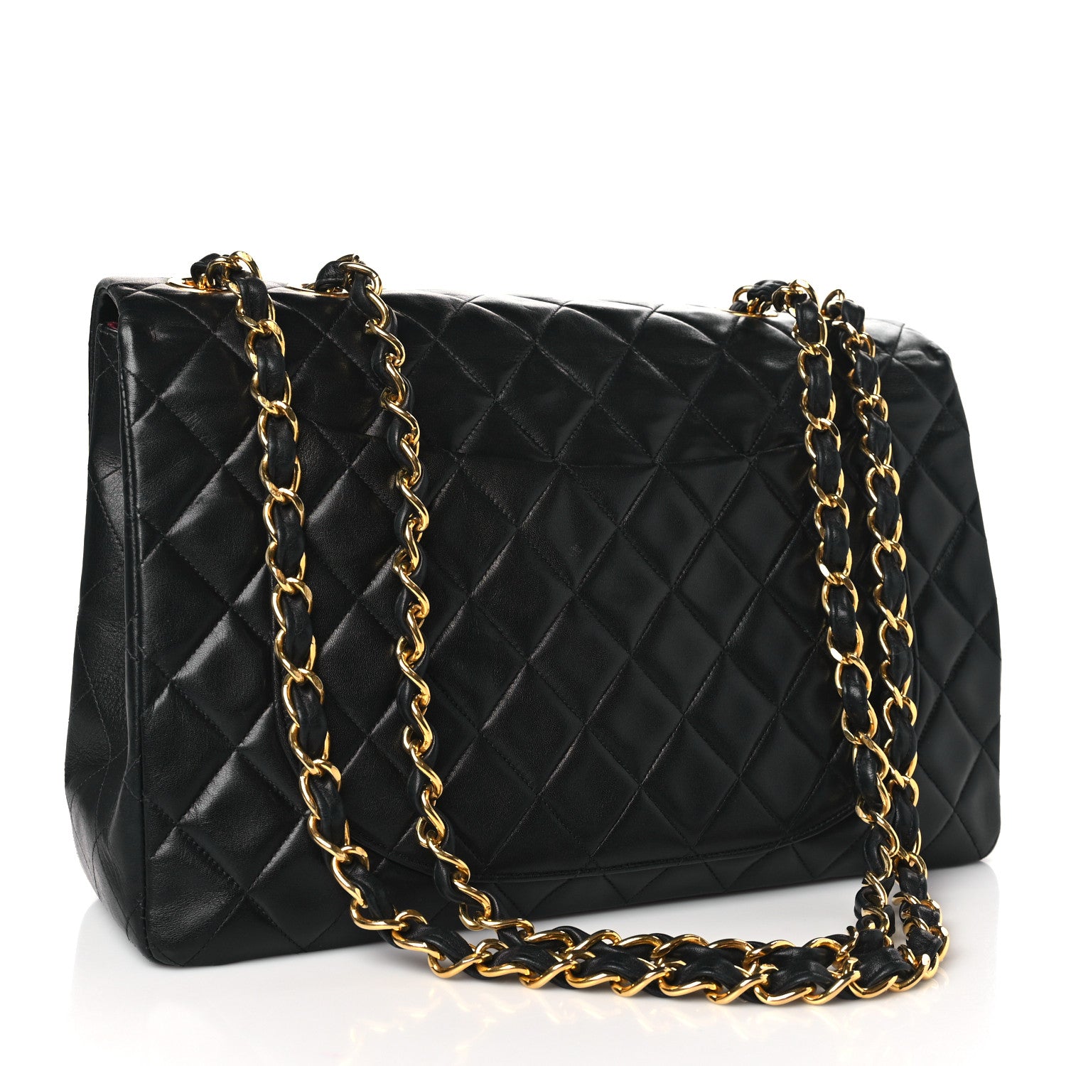 Chanel Lambskin Quilted XL Jumbo Single Flap Black 3 of 10