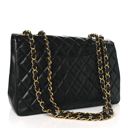 Chanel Lambskin Quilted XL Jumbo Single Flap Black 3 of 10