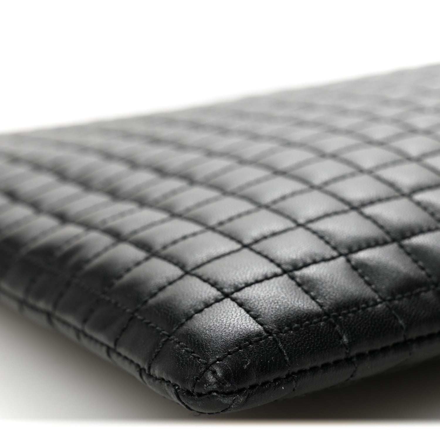 Celine Calfskin Quilted C Charm Pouch Black 7 of 8