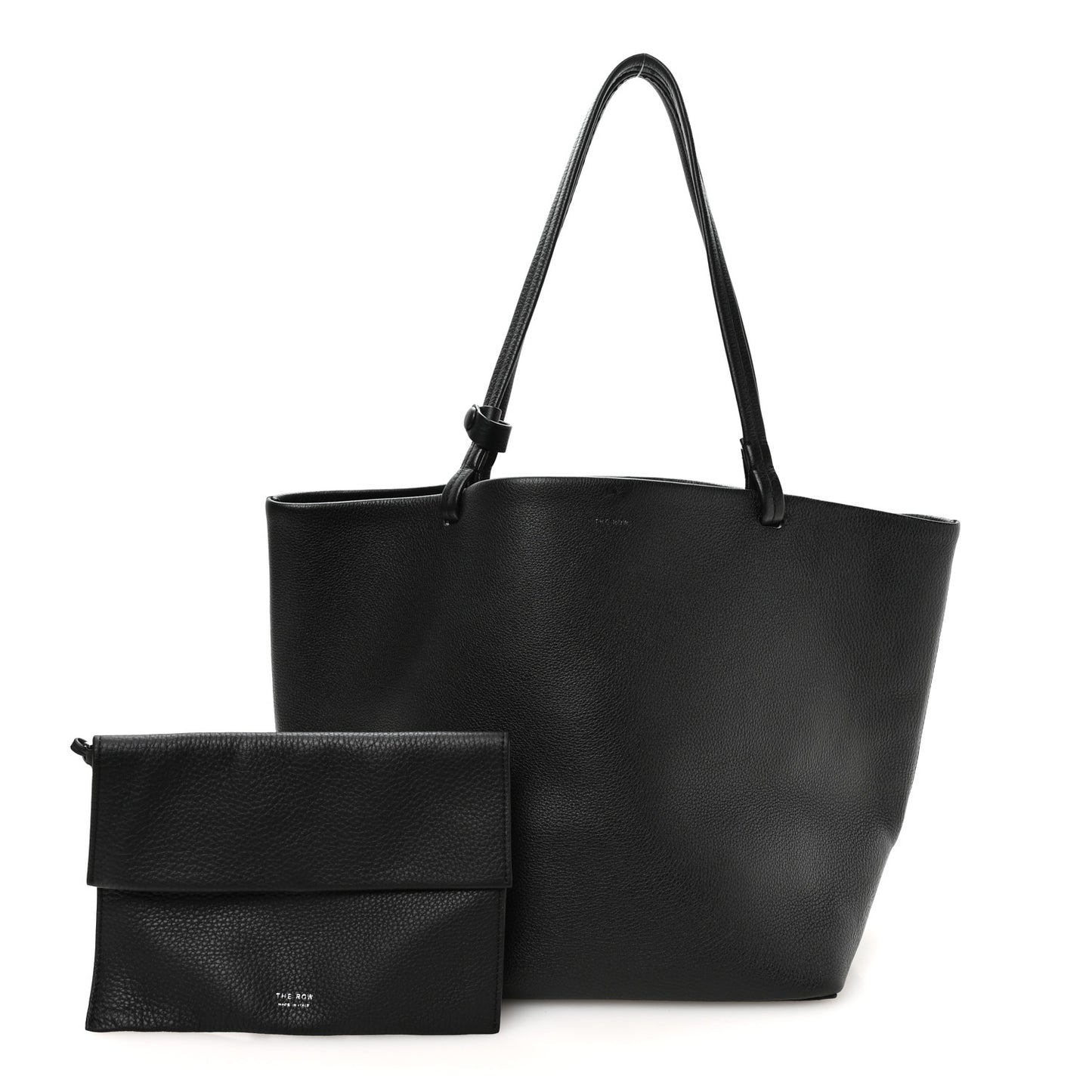 Grained Calfskin Park Tote Three Black