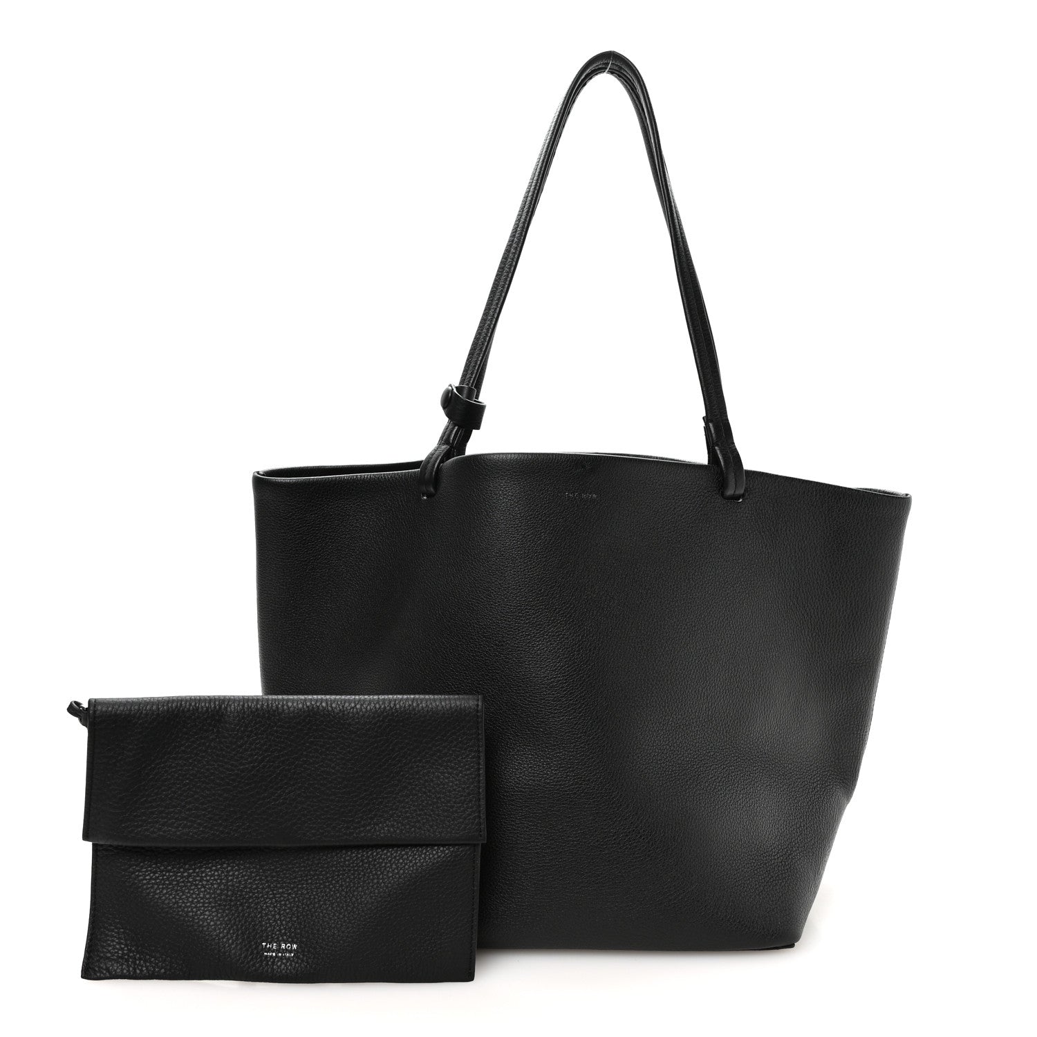 The Row Grained Calfskin Park Tote Three Black 2 of 11