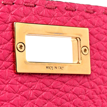 Fendi Cuoio Romano Selleria Bi-Color Peekaboo Continental Wallet Fuxia Papavero 8 of 13