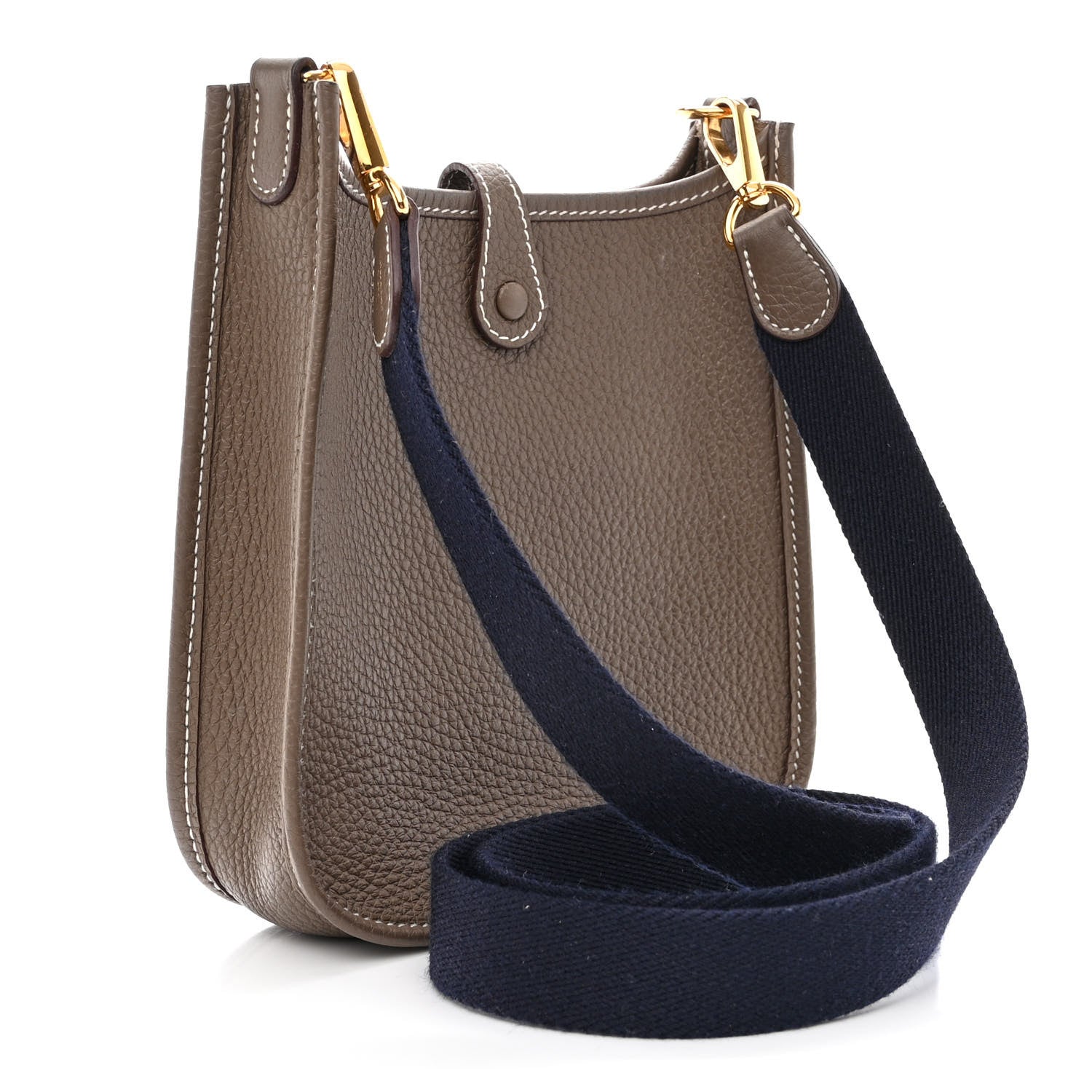 Hermes Taurillon Clemence Amazone Evelyne TPM Etoupe Bleu Indigo 3 of 11