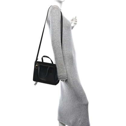 Salvatore Ferragamo Hammered Calfskin Double Handle Small Amy Tote Black 2 of 9