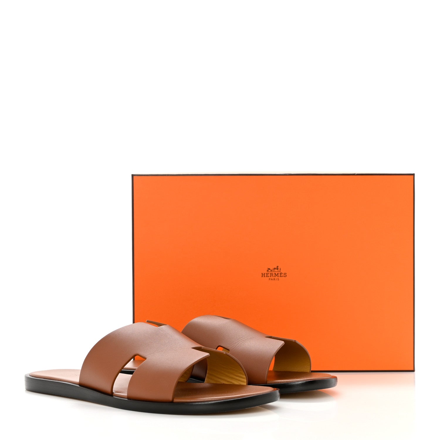Hermes Calfskin Mens Izmir Sandals 45 Gold 9 of 9