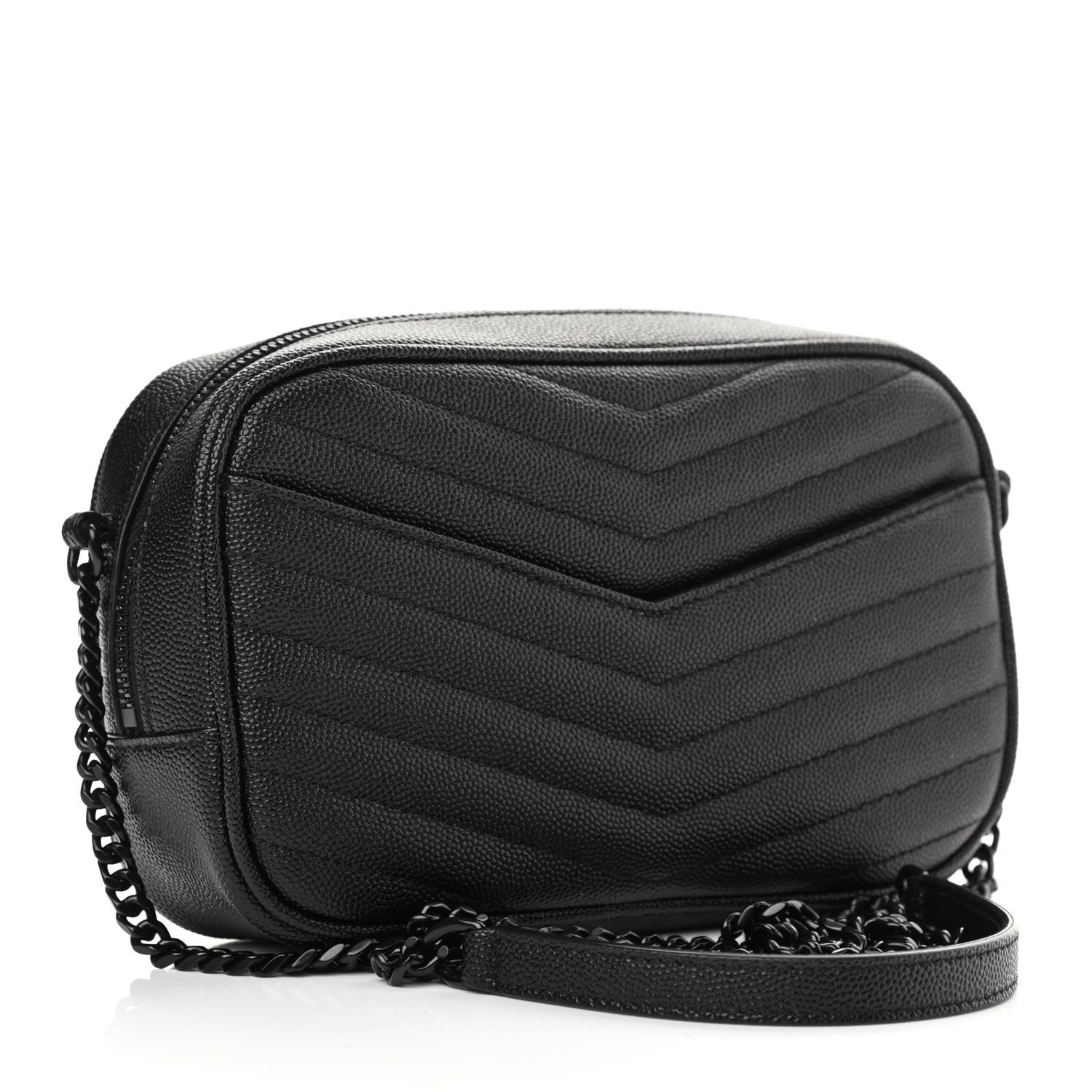 Saint Laurent Grain De Poudre Matelasse Monochrome Monogram Mini Lou Camera Bag Black 3 of 10