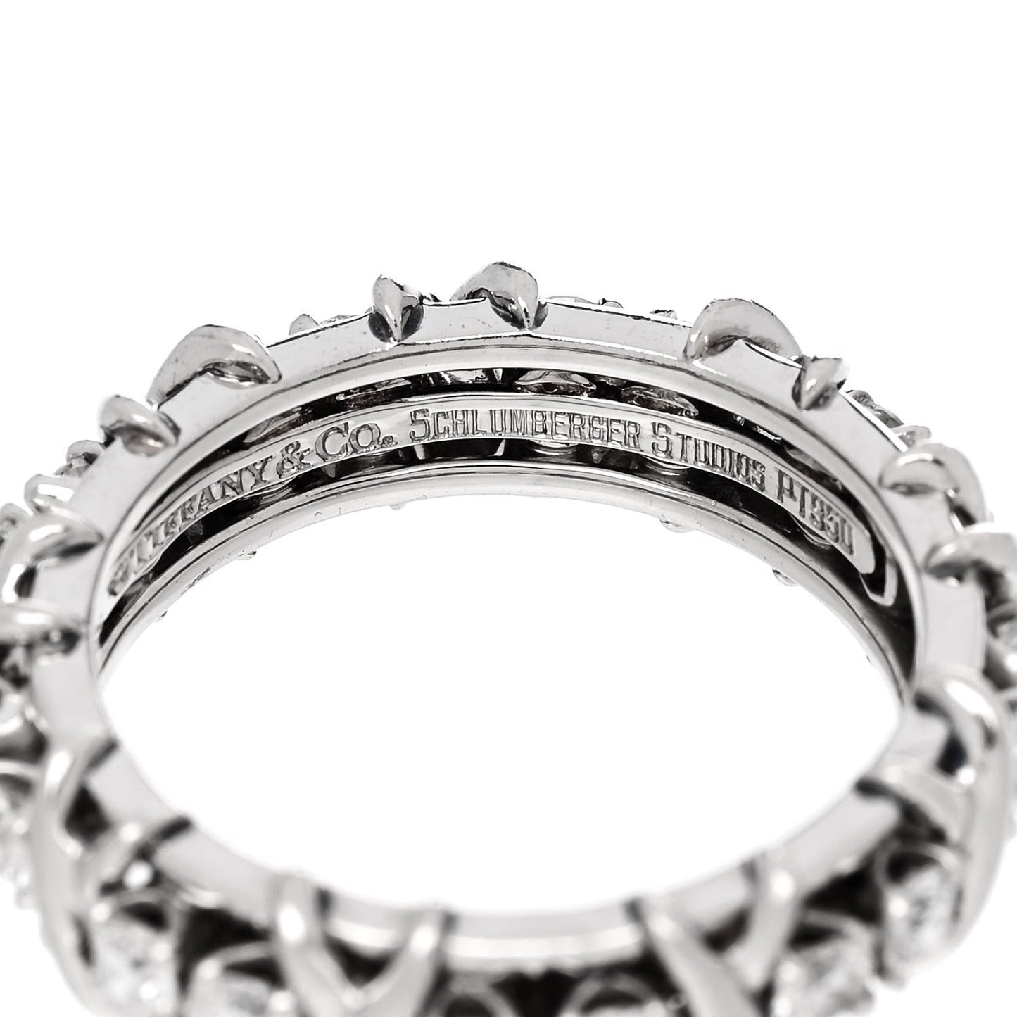 Platinum Diamond 1.33ct Schlumberger Sixteen Stone Ring 58 8.5