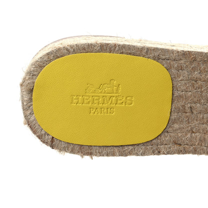 Hermes Nappa Famosa Espadrille Sandals 38 Jaune Curcuma 5 of 8