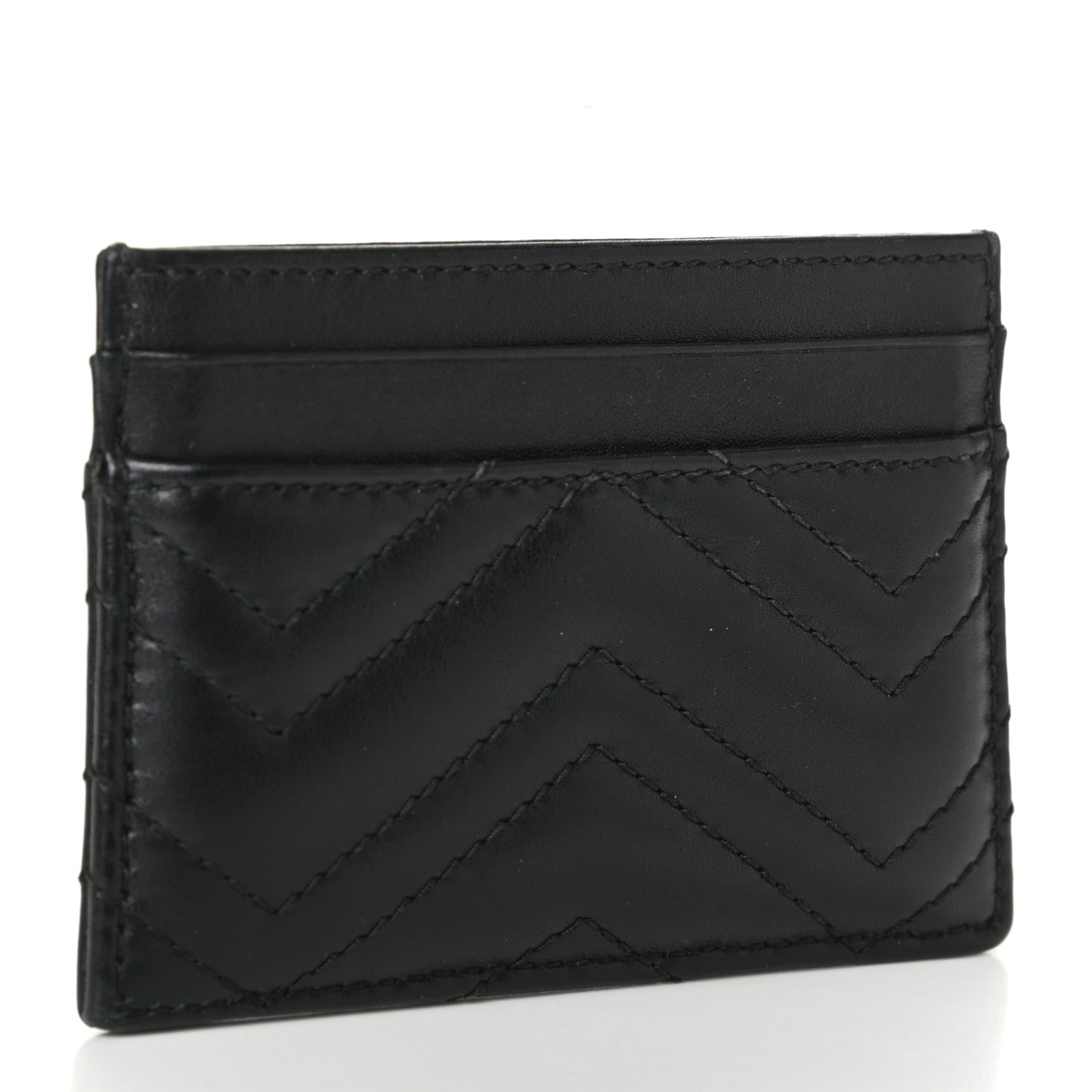 Calfskin Matelasse GG Marmont Card Holder Black