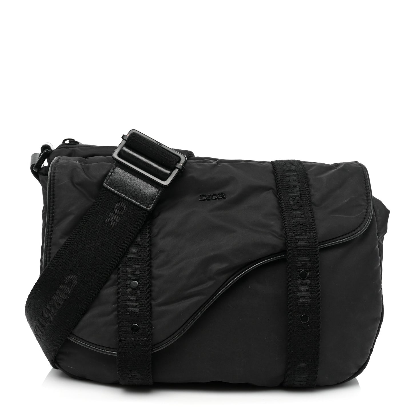 HOMME Nylon Saddle Messenger Bag Black