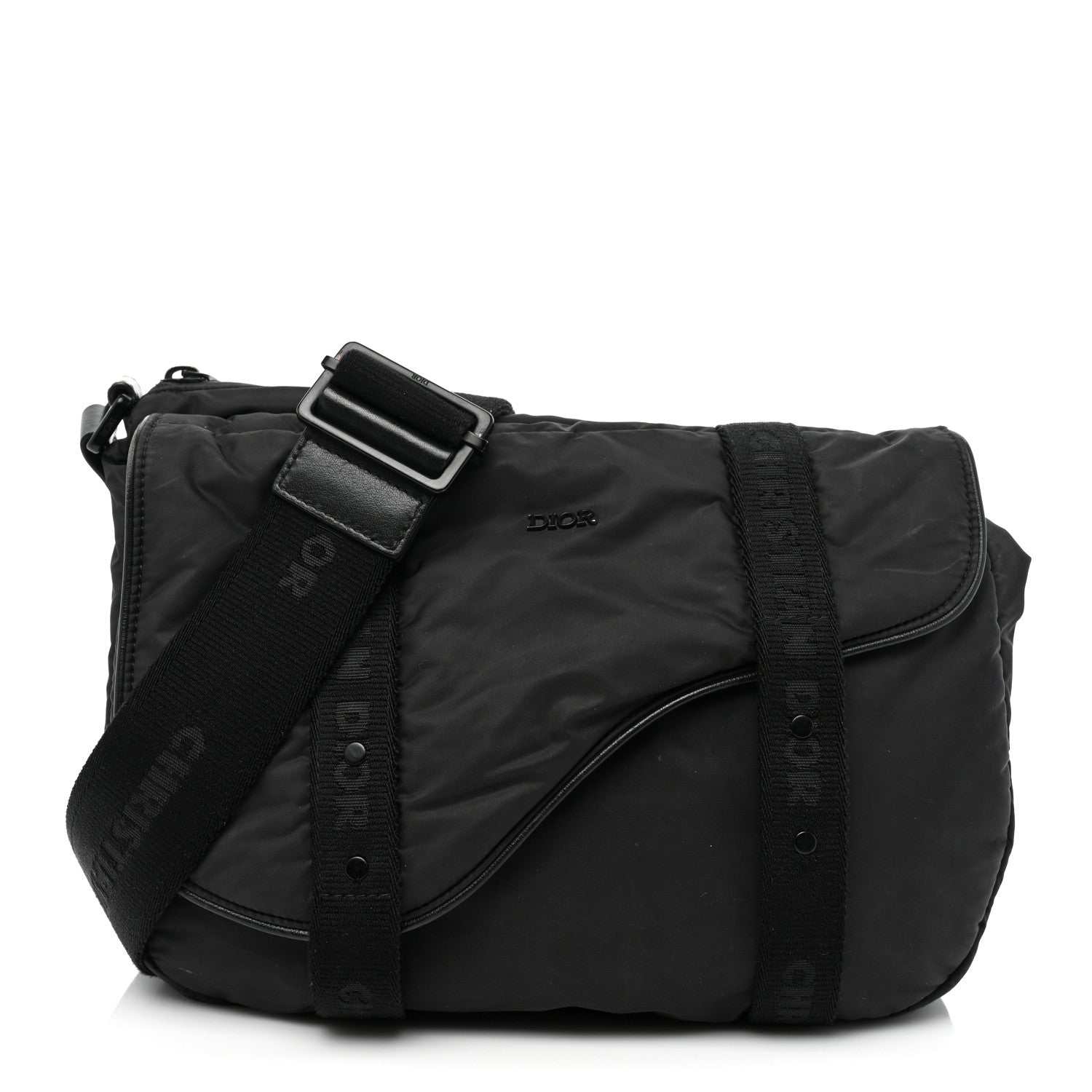 Christian Dior HOMME Nylon Saddle Messenger Bag Black 1 of 16