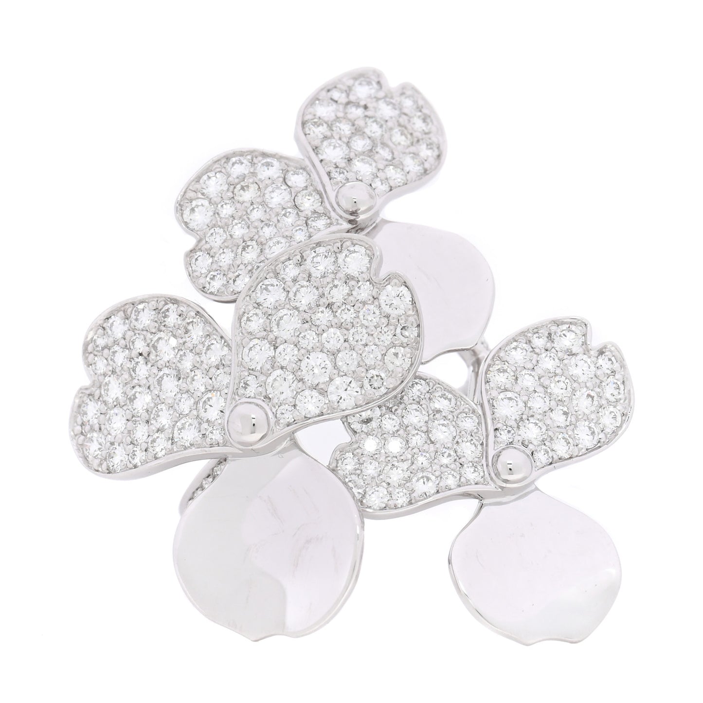 Platinum Diamond Paper Flowers Cluster Ring 49 5