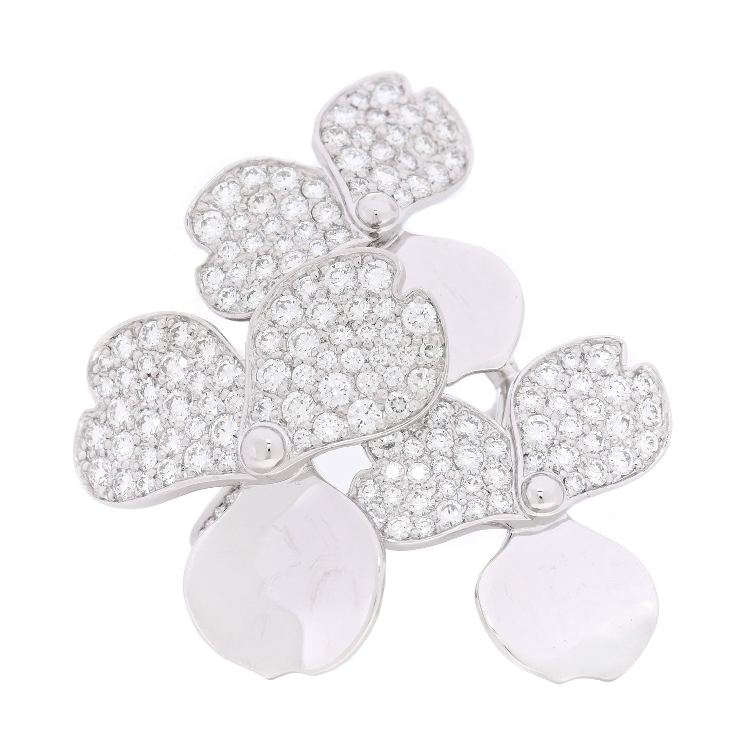 Tiffany Platinum Diamond Paper Flowers Cluster Ring 49 5 1 of 4