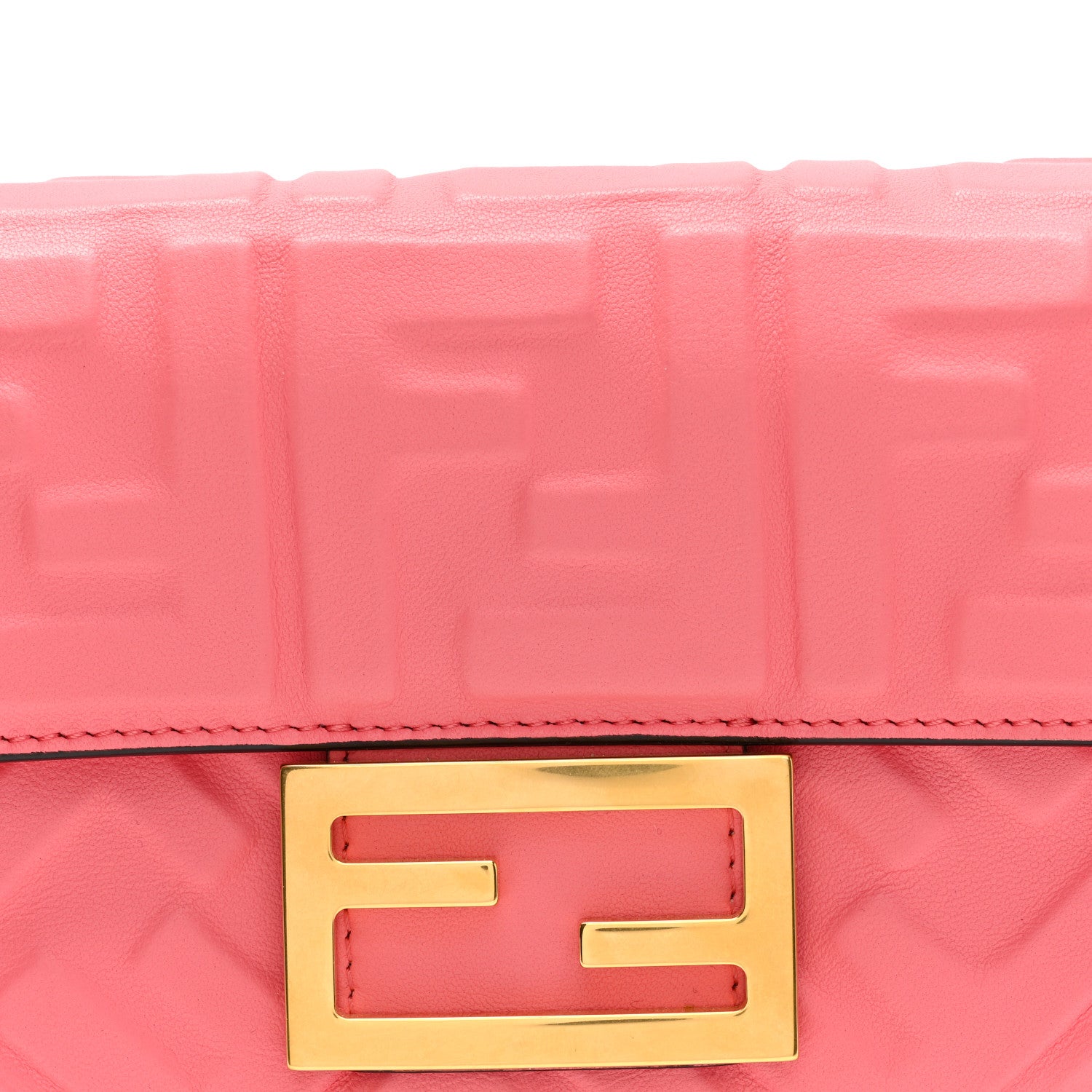 Fendi Nappa FF 1974 Embossed Mini Baguette Pink Dalia 8 of 11