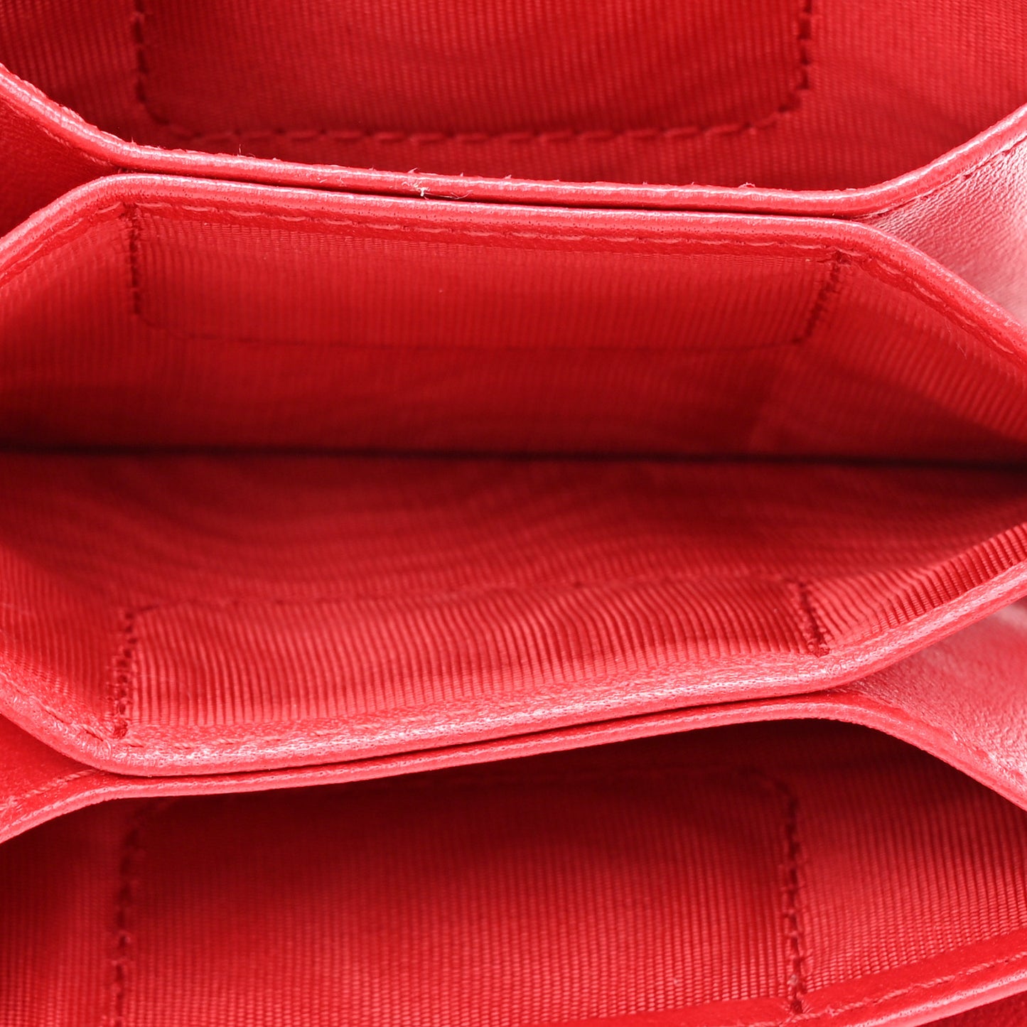 Lambskin Cannage Lady Dior 5-Gusset Card Holder Red
