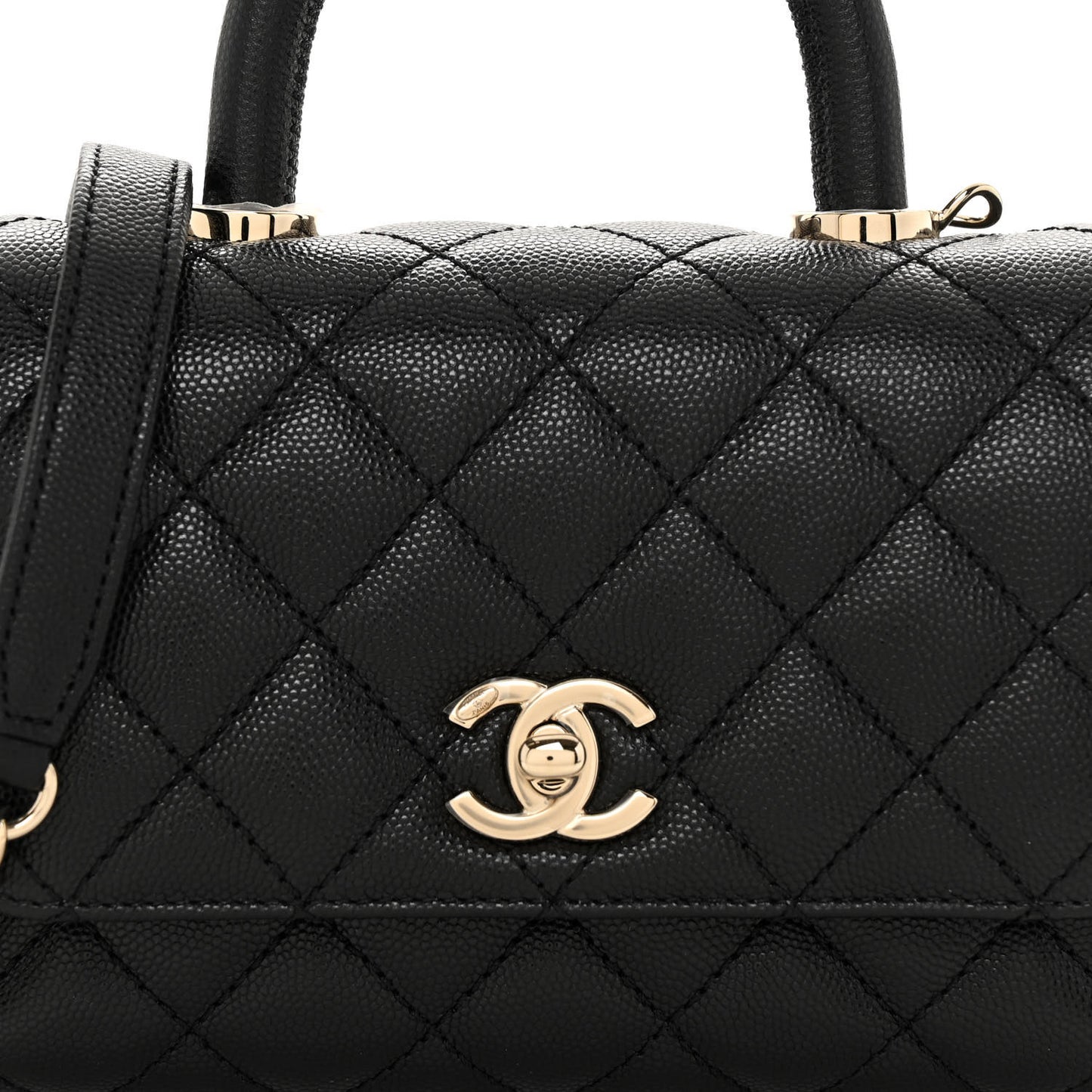 Caviar Quilted Extra Mini Coco Handle Flap Black