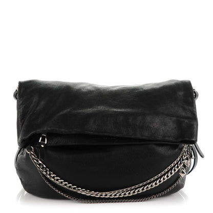 Jimmy Choo Lambskin Large Biker Hobo Black 1 of 8