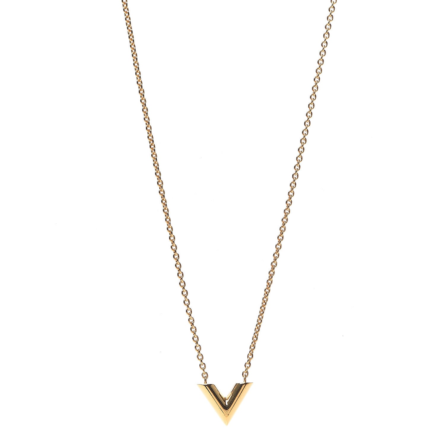 Louis Vuitton Essential V Necklace Gold 1 of 5