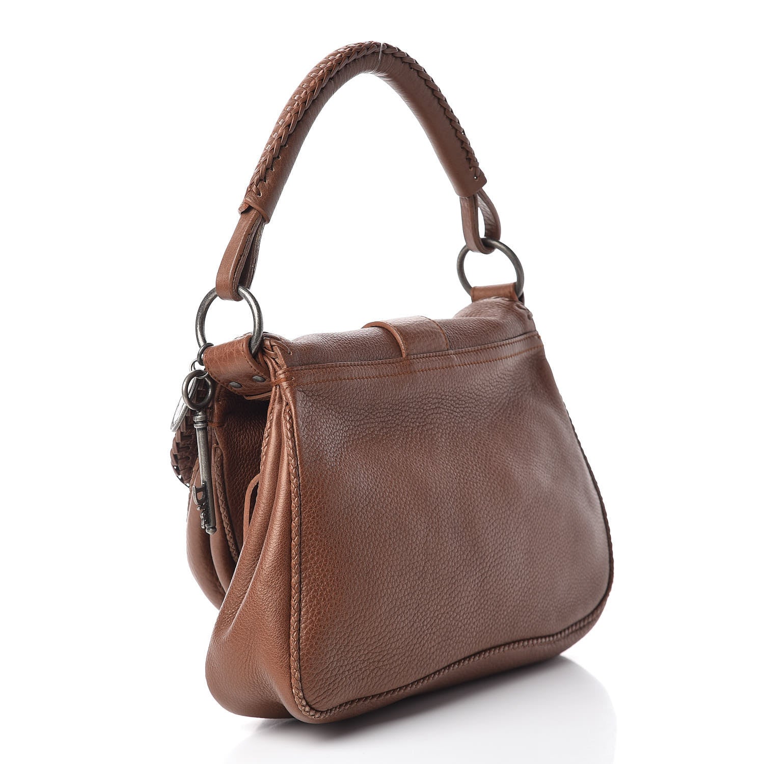 Christian Dior Calfskin Braided Gaucho Double Saddle Bag Brown 3 of 25