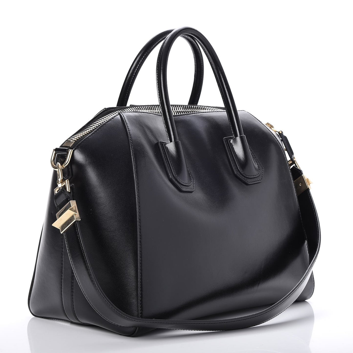 Shiny Lord Calfskin Medium Antigona Black