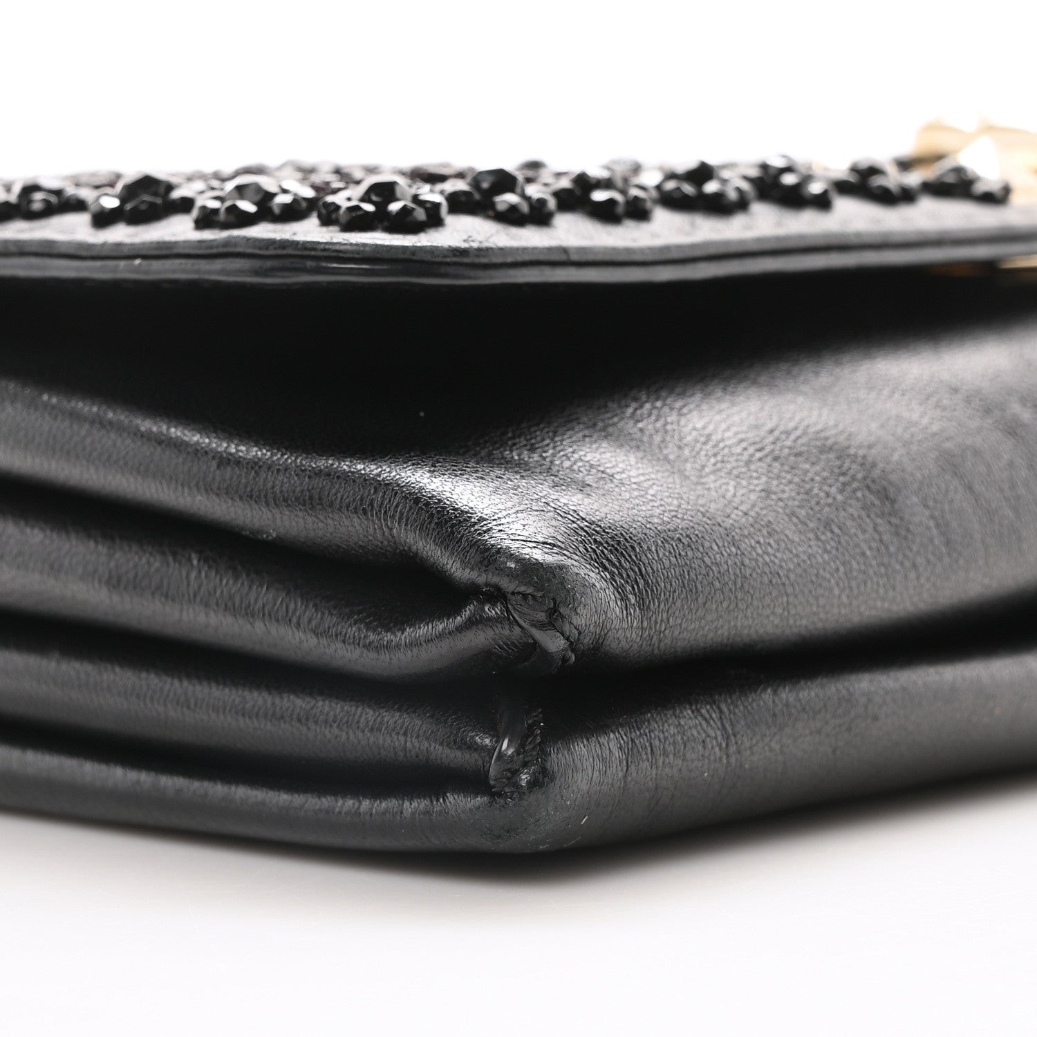 Valentino Garavani Lambskin Beaded Embroidery Medium Girello Flap Black 9 of 10