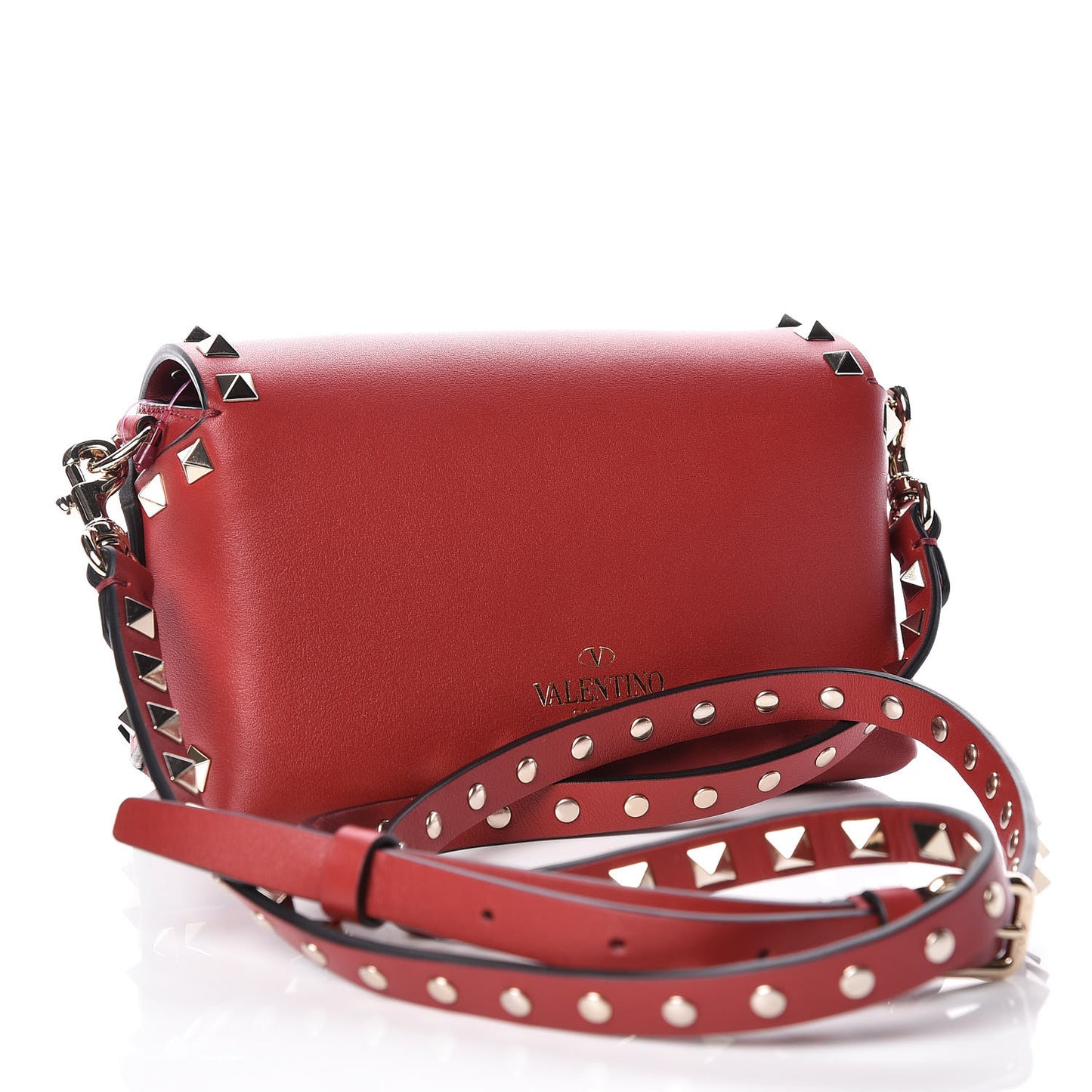 Vitello Mini Rockstud Crossbody Bag Rosso Valentino