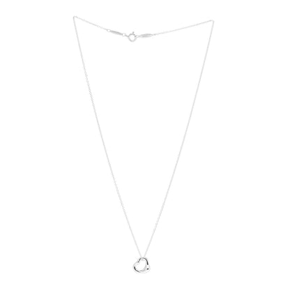 Tiffany Sterling Silver 11mm Elsa Peretti Open Heart Pendant Necklace 3 of 4