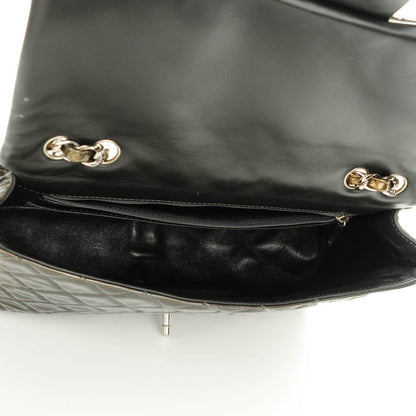 Chanel Patent Quilted Jumbo Single Flap Green 5 of 9