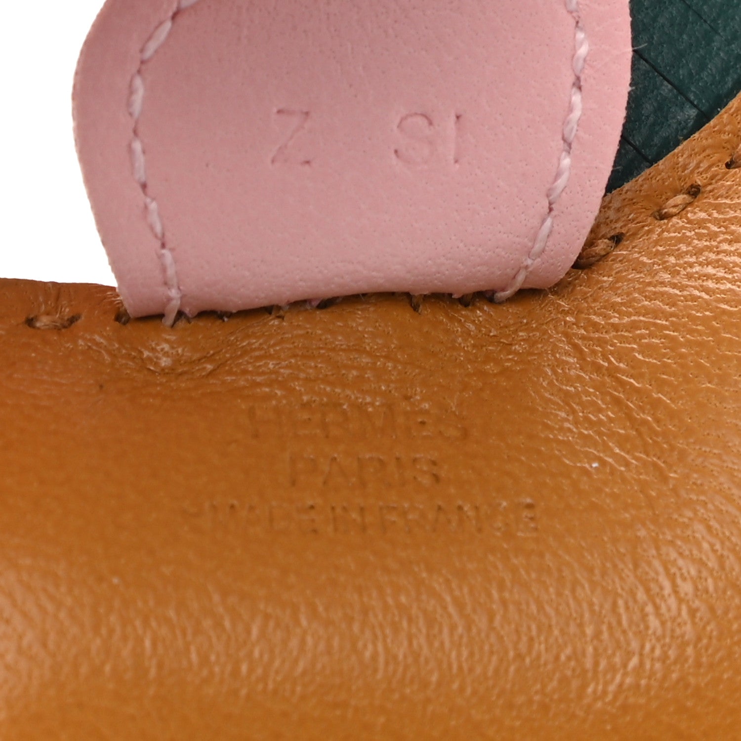 Hermes Milo Lambskin Grigri Rodeo Horse Bag Charm PM Sesame Malachite Rose Sakura 3 of 4
