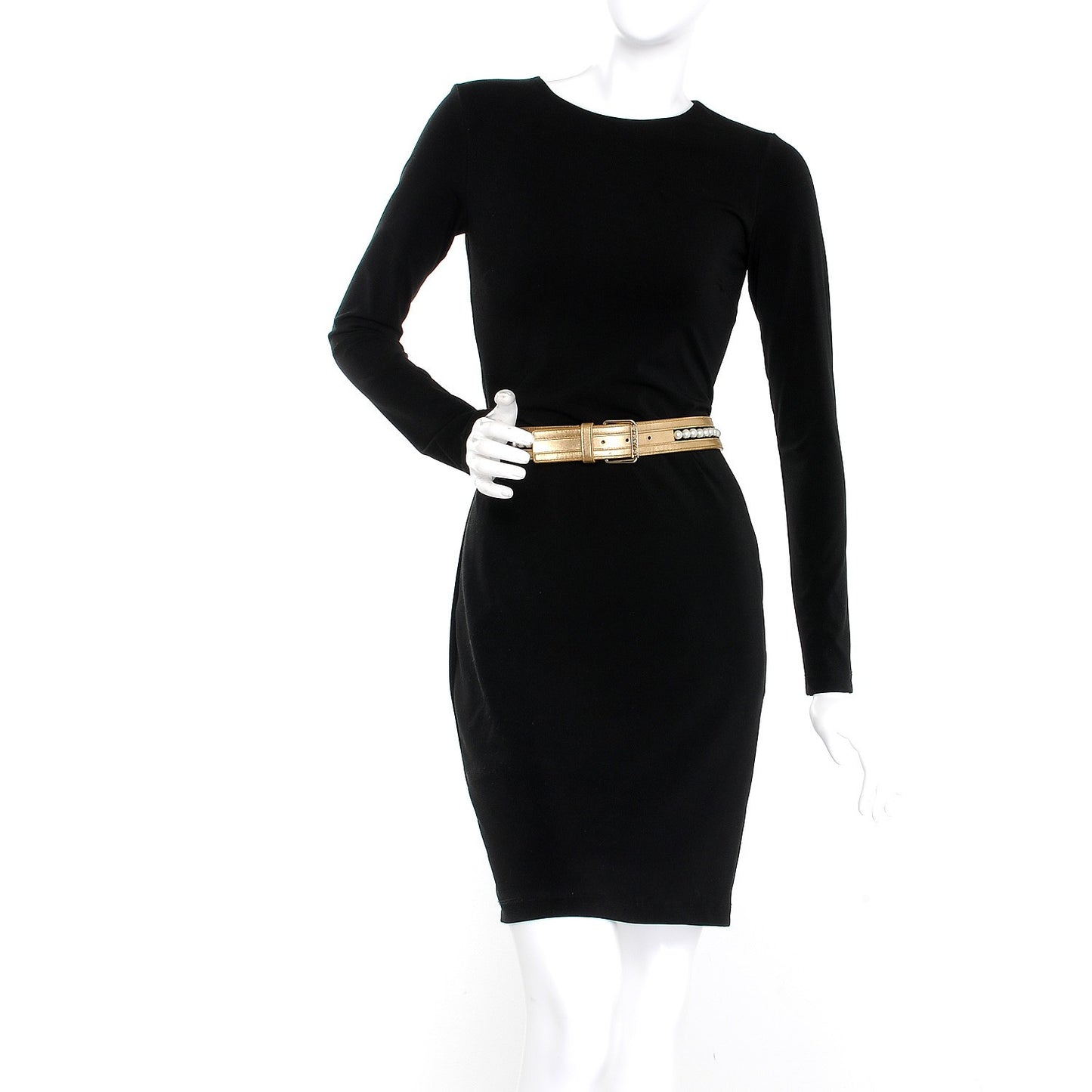 Metallic Lambskin Pearl CC Belt 90 36 Gold