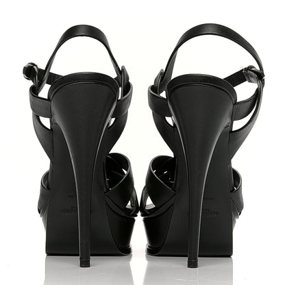 Saint Laurent Calfskin Tribute 105 Platform Sandals 42 Black 6 of 12